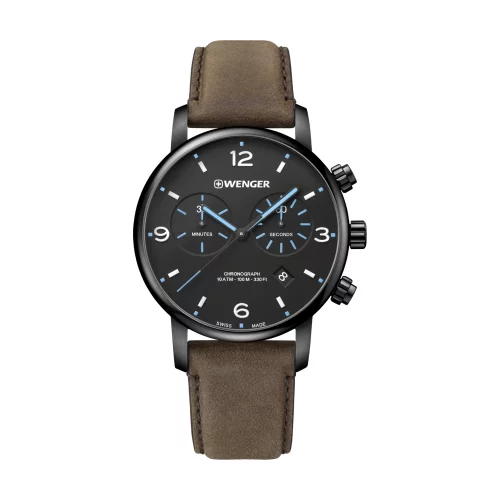 Montre Metropolitan Chrono cadran noir avec aiguilles bleues