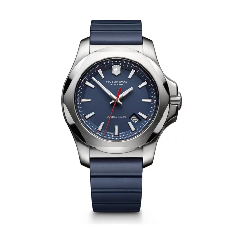 Montre Victorinox® I.N.O.X. Grand cadran bleu/bracelet en caoutchouc bleu authentique