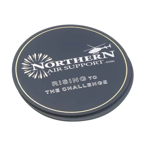 Ensemble de 2 dessous de verre en cuir pleine fleur à bord rond