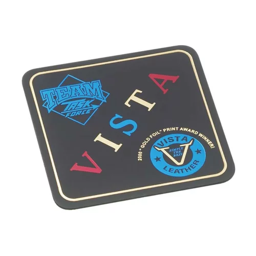 Sous-verre carré en cuir pleine fleur avec coins arrondis