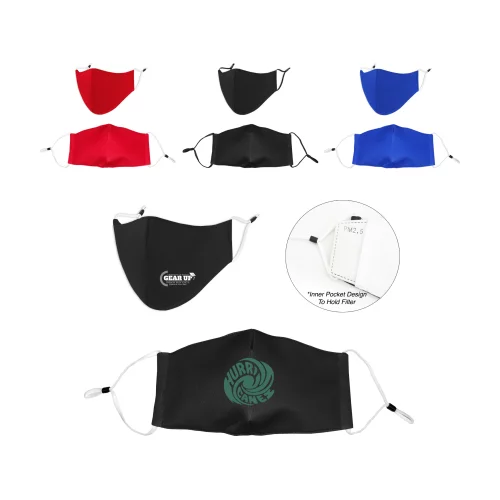 Masque facial ajustable en coton à 2 couches