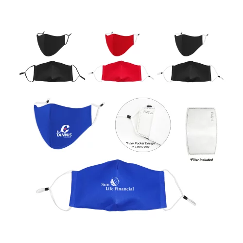 Masque facial en coton à 2 couches avec filtre