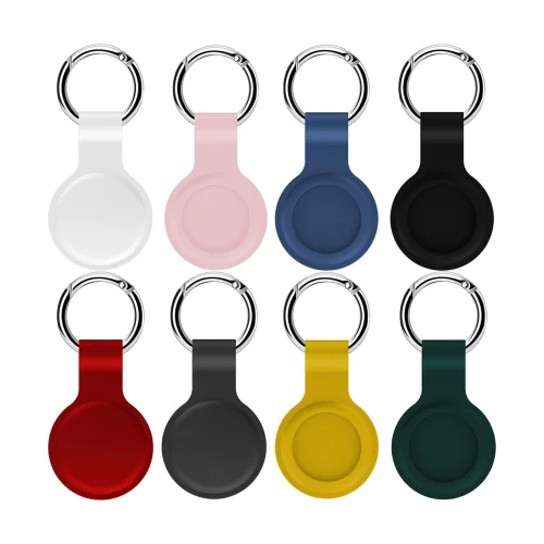 Housse en silicone pour AirTags avec anneau porte-clés