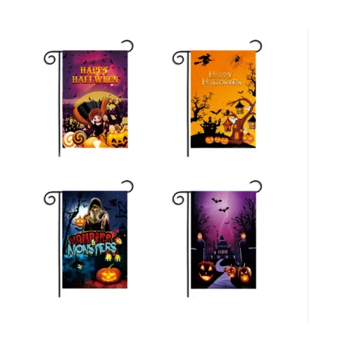 Drapeaux de jardin d'Halloween recto verso