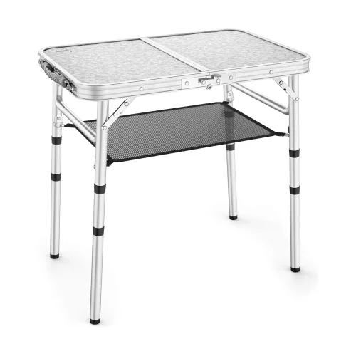 Table de camping à hauteur réglable avec couche en maille