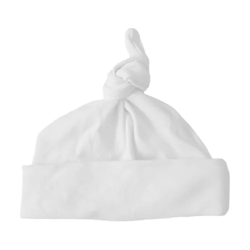 Bonnet pour nouveau-né en interlock blanc 100% coton