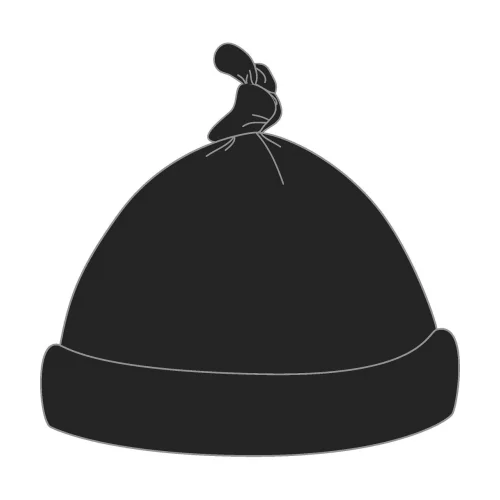 Bonnet pour nouveau-né en interlock de coton 100% noir