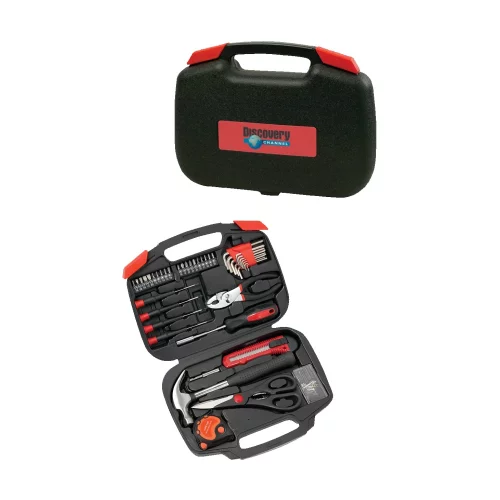 Ensemble d'outils avec mallette de transport à double pli.