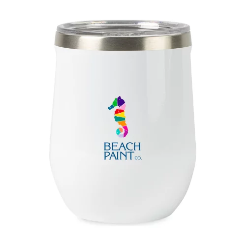 Verre à vin sans pied CORKCICLE® - 12 oz. - Blanc brillant