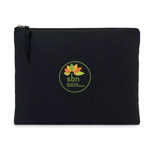Pochette zippée en coton recyclé AWARE™ - Noir