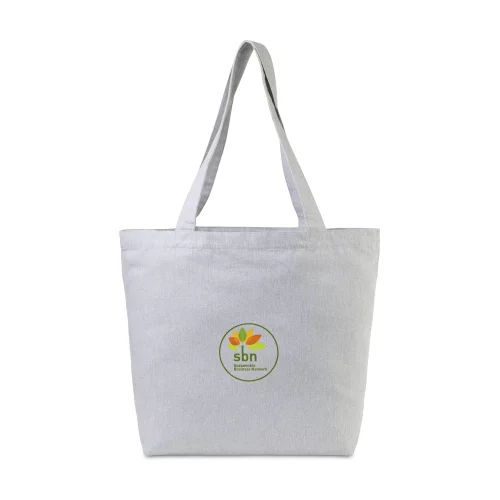Sac fourre-tout AWARE™ en coton recyclé avec poche intérieure zippée - Gris clair