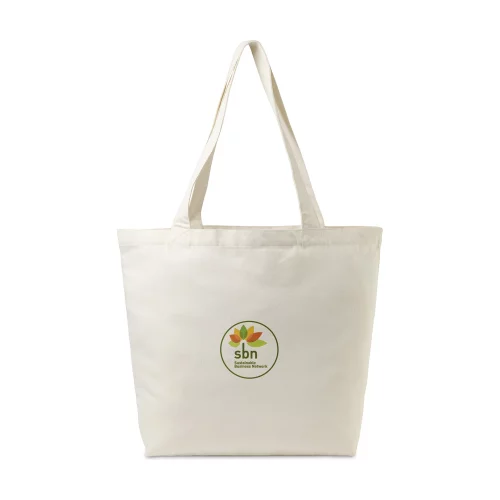 Sac fourre-tout AWARE™ en coton recyclé avec poche intérieure zippée - Naturel