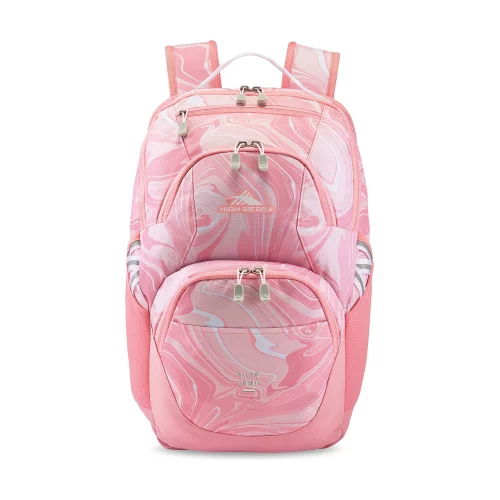 Sac à dos pour ordinateur portable High Sierra® Swoop SG - Rose marbré-Rose bonbon