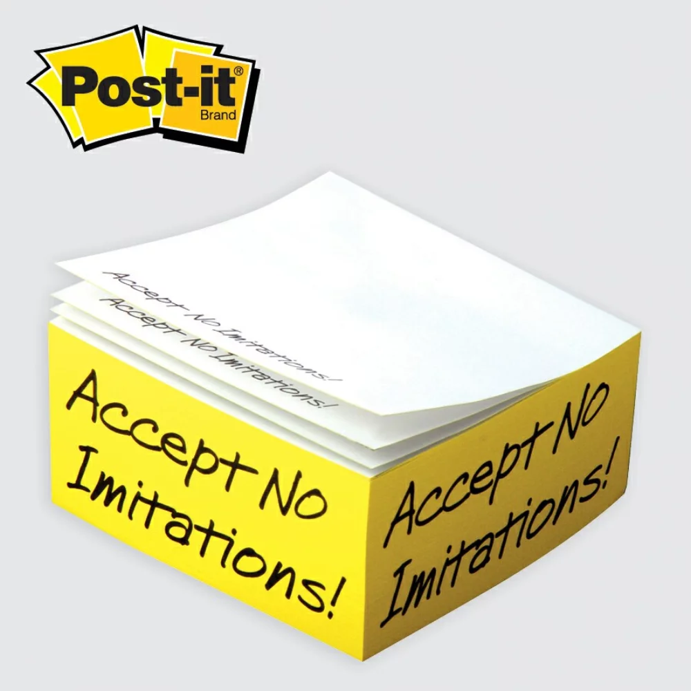 Bloc-notes Post-it® personnalisé en demi-cube (4"x4"x2")