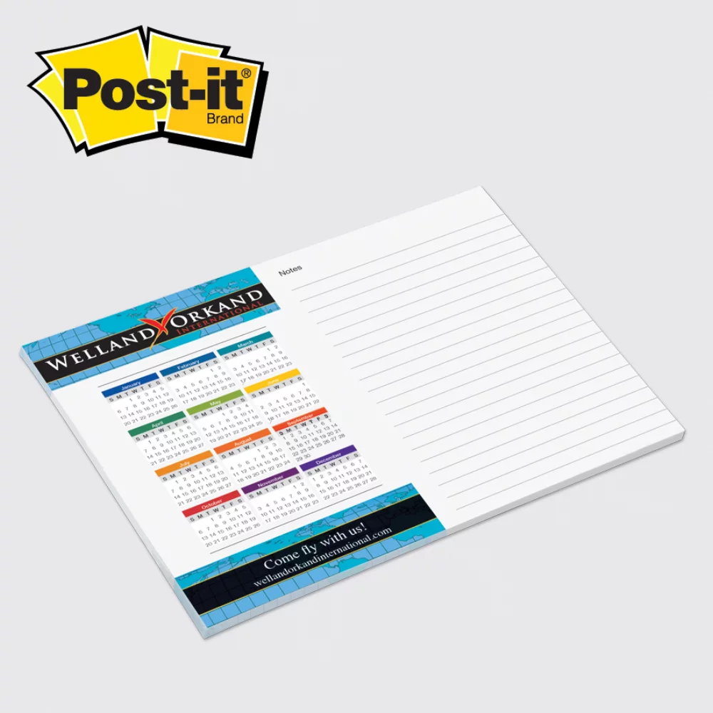 Notes Post-it® personnalisées (6"x8") 50 feuilles / 4 couleurs