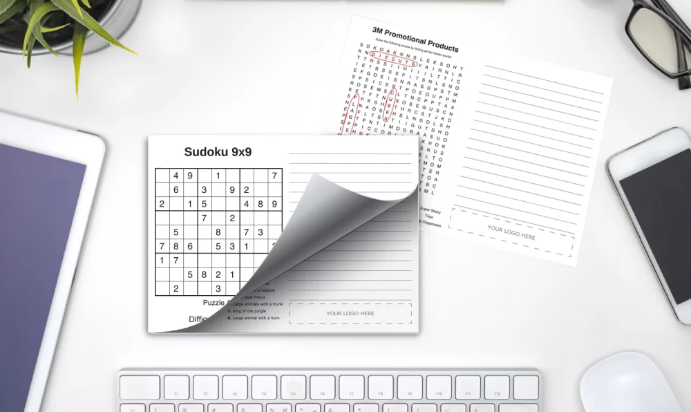 Custom Printed Post-it® Coloring Pad Notes (6"x8") 25 Sheets/ 4 Color Dynamic Variable