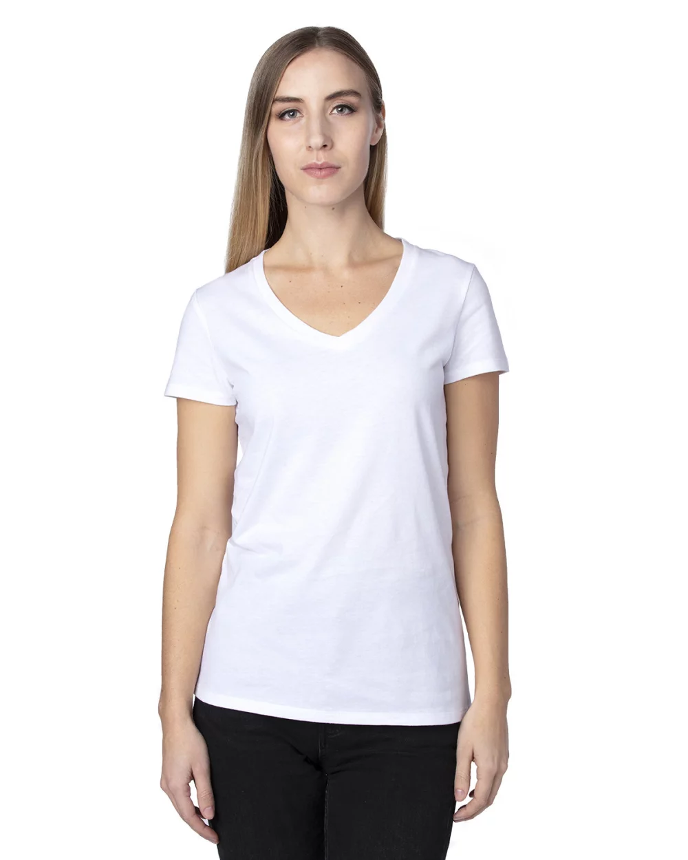 THREADFAST Ladies' Ultimate CVC V-Neck T-Shirt