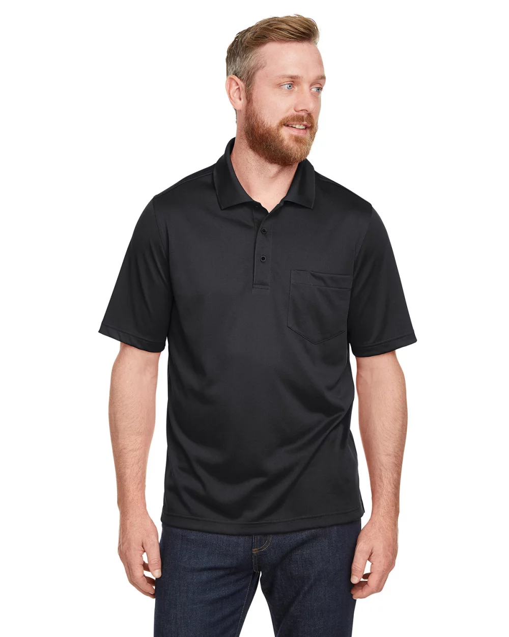 Polo à poche Harriton pour hommes avec protection contre les accrocs et poche IL Advantage.
