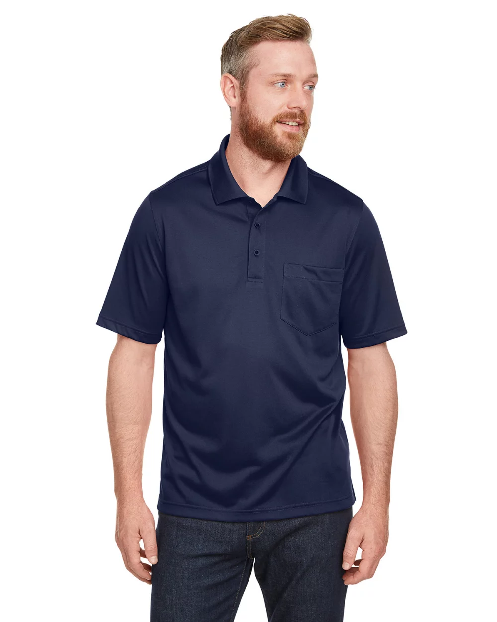 Polo à poche Harriton pour hommes avec protection contre les accrocs et poche IL Advantage.