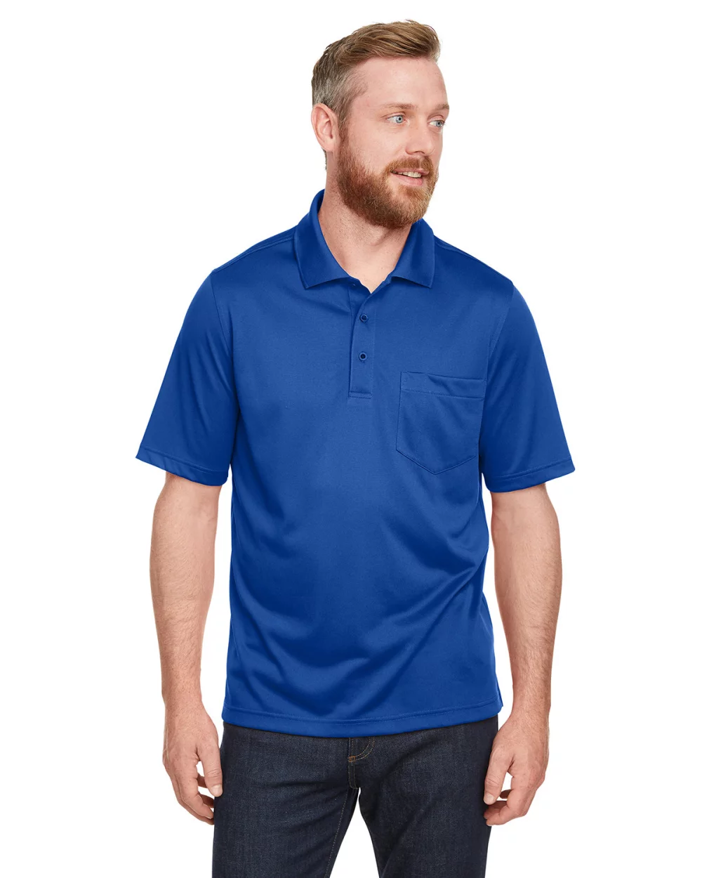 Polo à poche Harriton pour hommes avec protection contre les accrocs et poche IL Advantage.