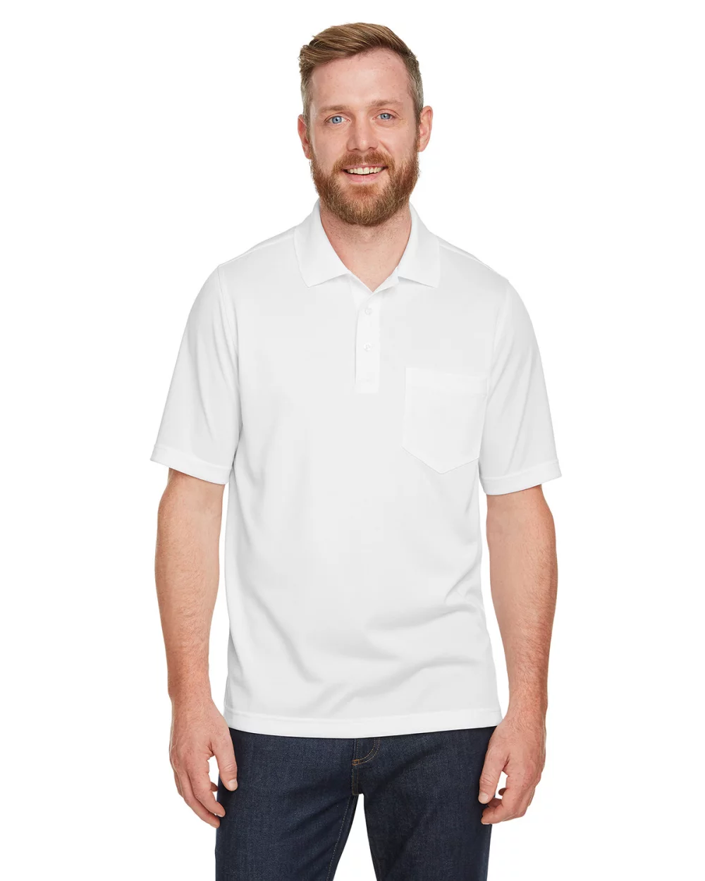 Polo à poche Harriton pour hommes avec protection contre les accrocs et poche IL Advantage.