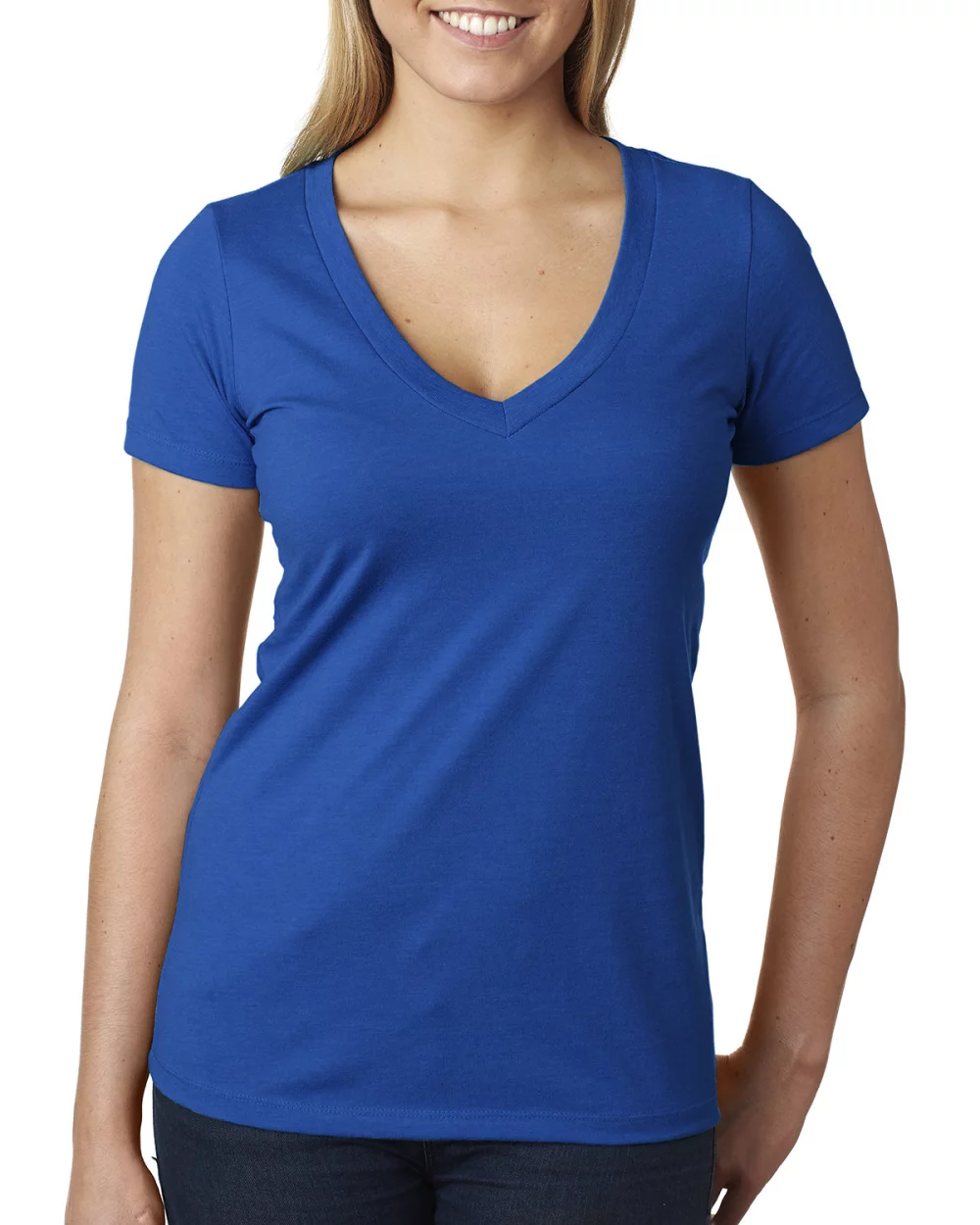NEXT LEVEL APPAREL Ladies' CVC Deep V-Neck T-Shirt