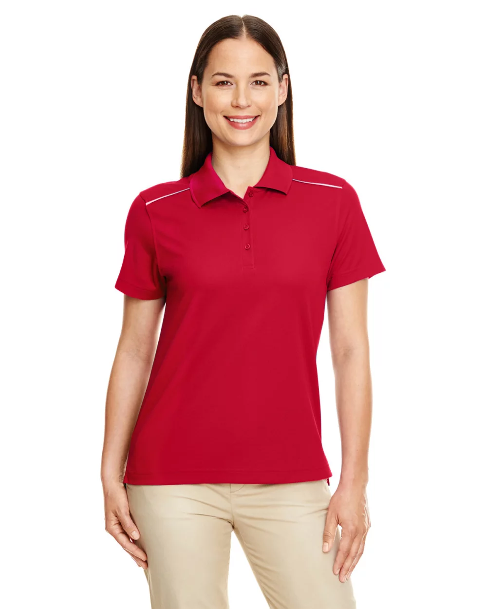 CORE 365 Ladies' Radiant Performance Piqu? Polo with Reflective Piping