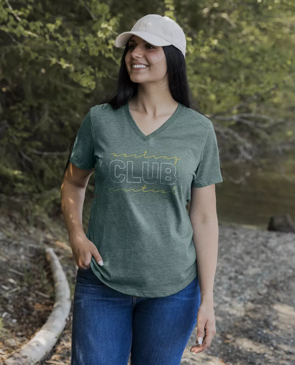 Initial Women'S V-Neck T-Shirt