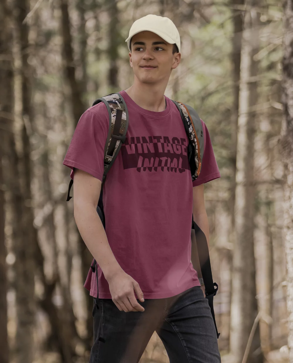 Initial Unisex Garment dyed crewneck t-shirt