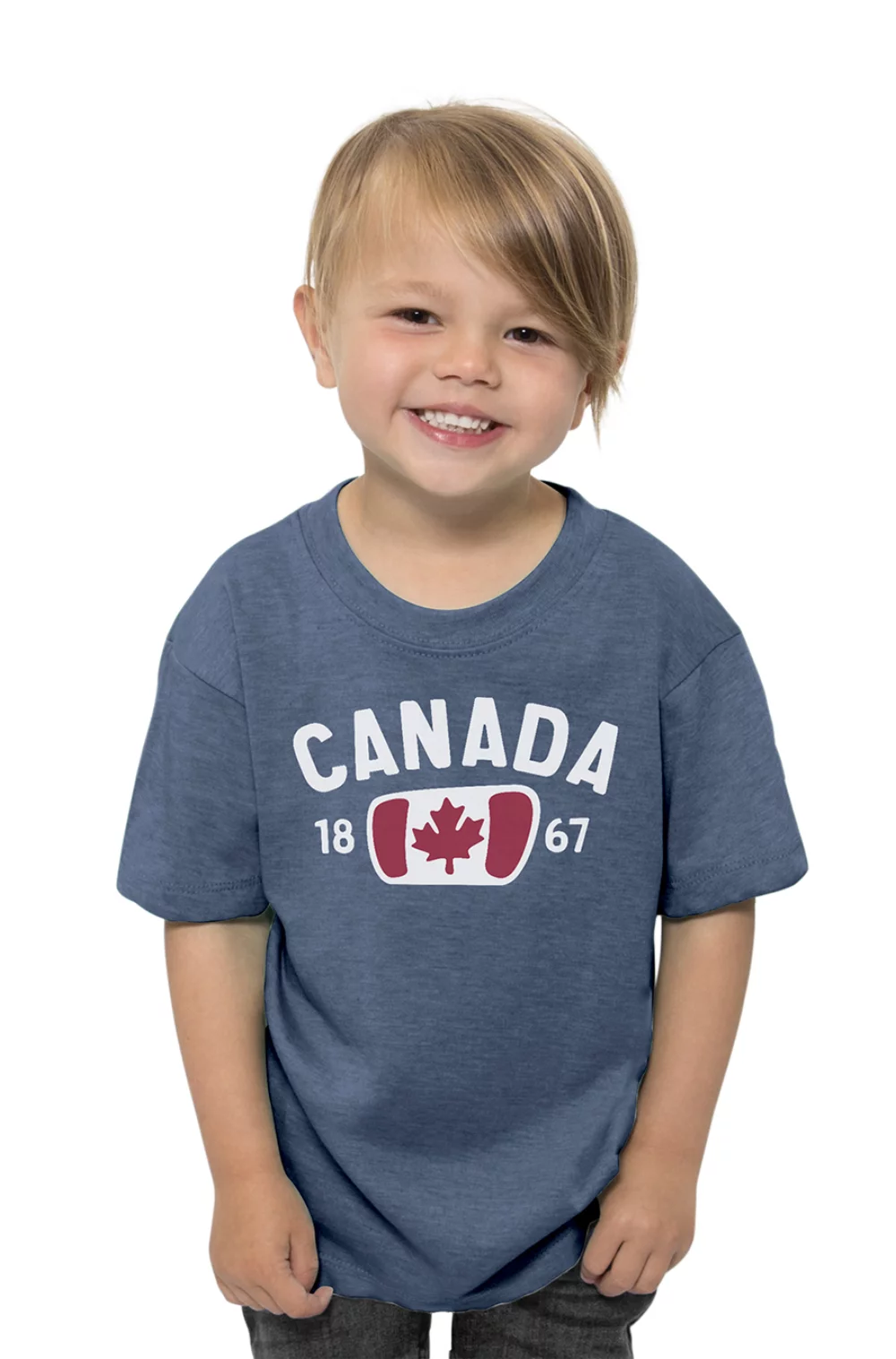T-shirt unisexe à col rond pour tout-petit.