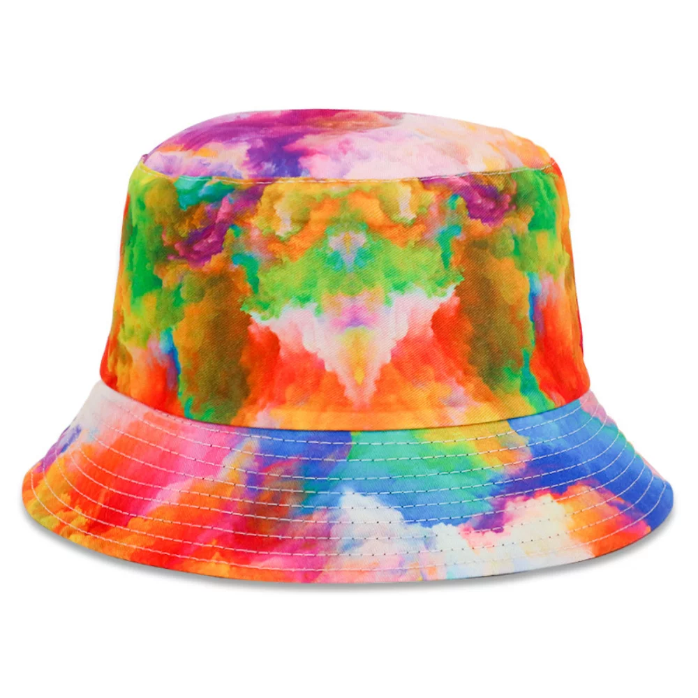 Chapeau de seau avec un design tie and dye sublimé