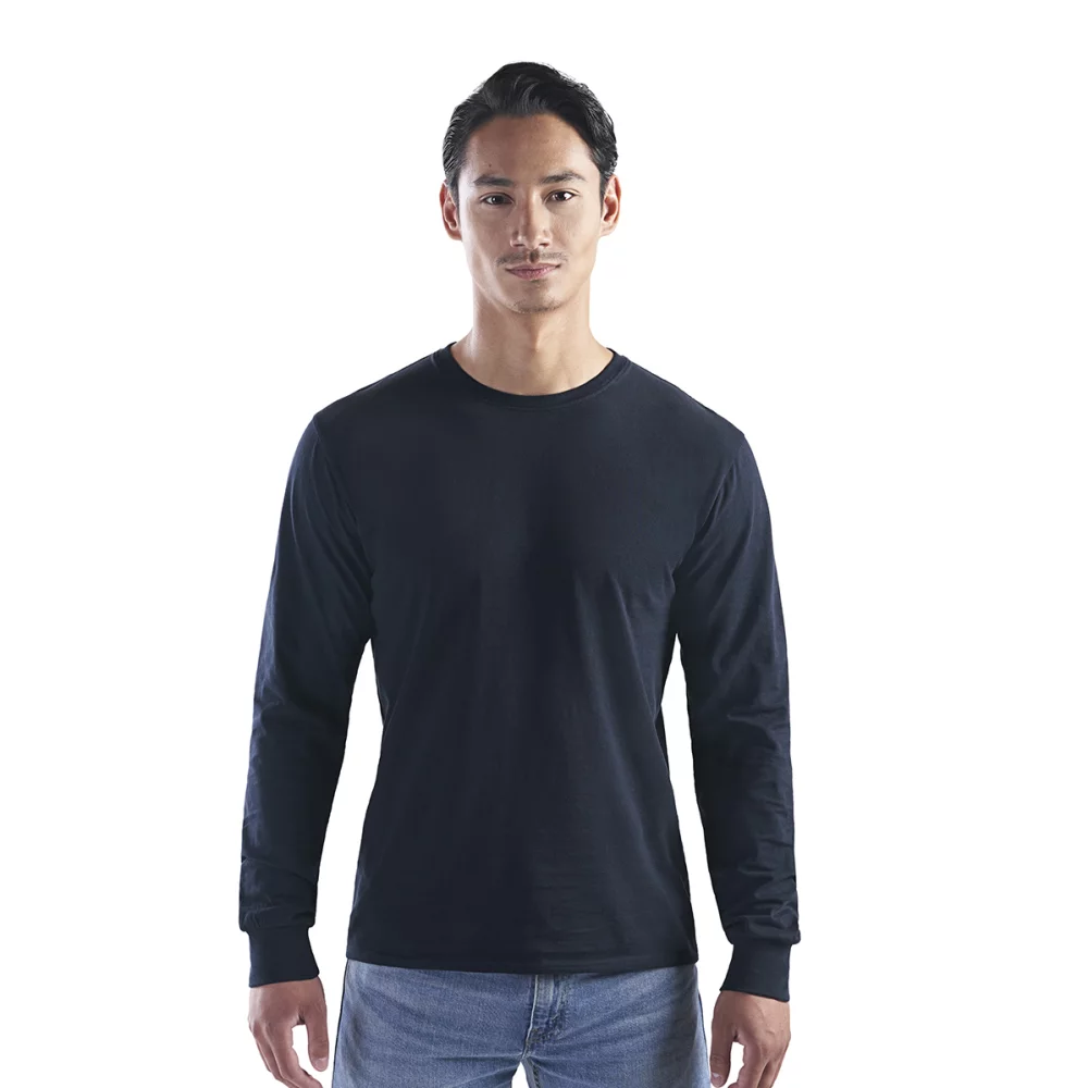 Breeze Adult Ring Spun Combed Cotton Long Sleeve Crewneck T-Shirt