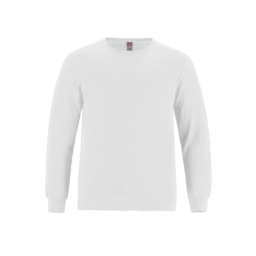 Breeze Adult Ring Spun Combed Cotton Long Sleeve Crewneck T-Shirt