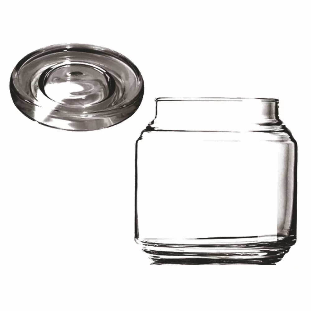 Pot en verre rond de 16 oz avec couvercle (gravure profonde)