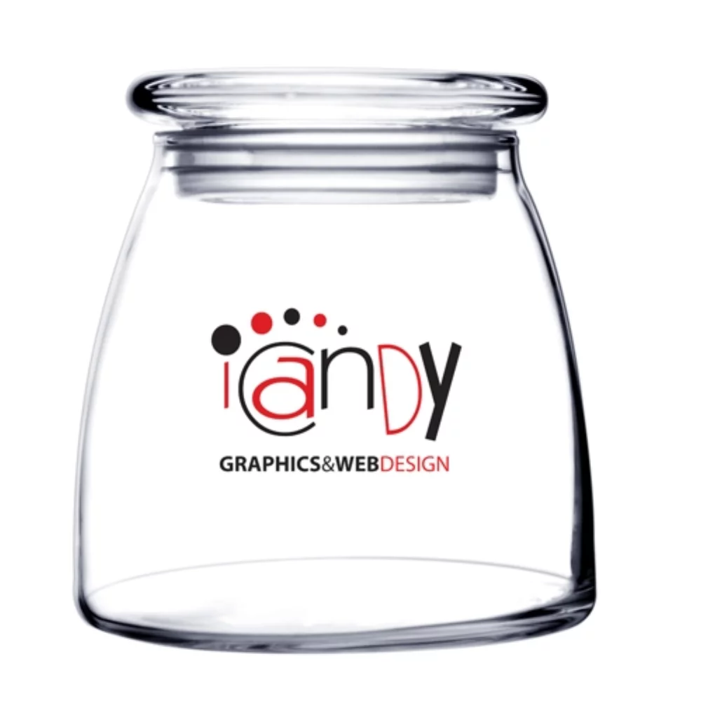 Pot en verre de 27 oz avec couvercle plat (impression sérigraphique)