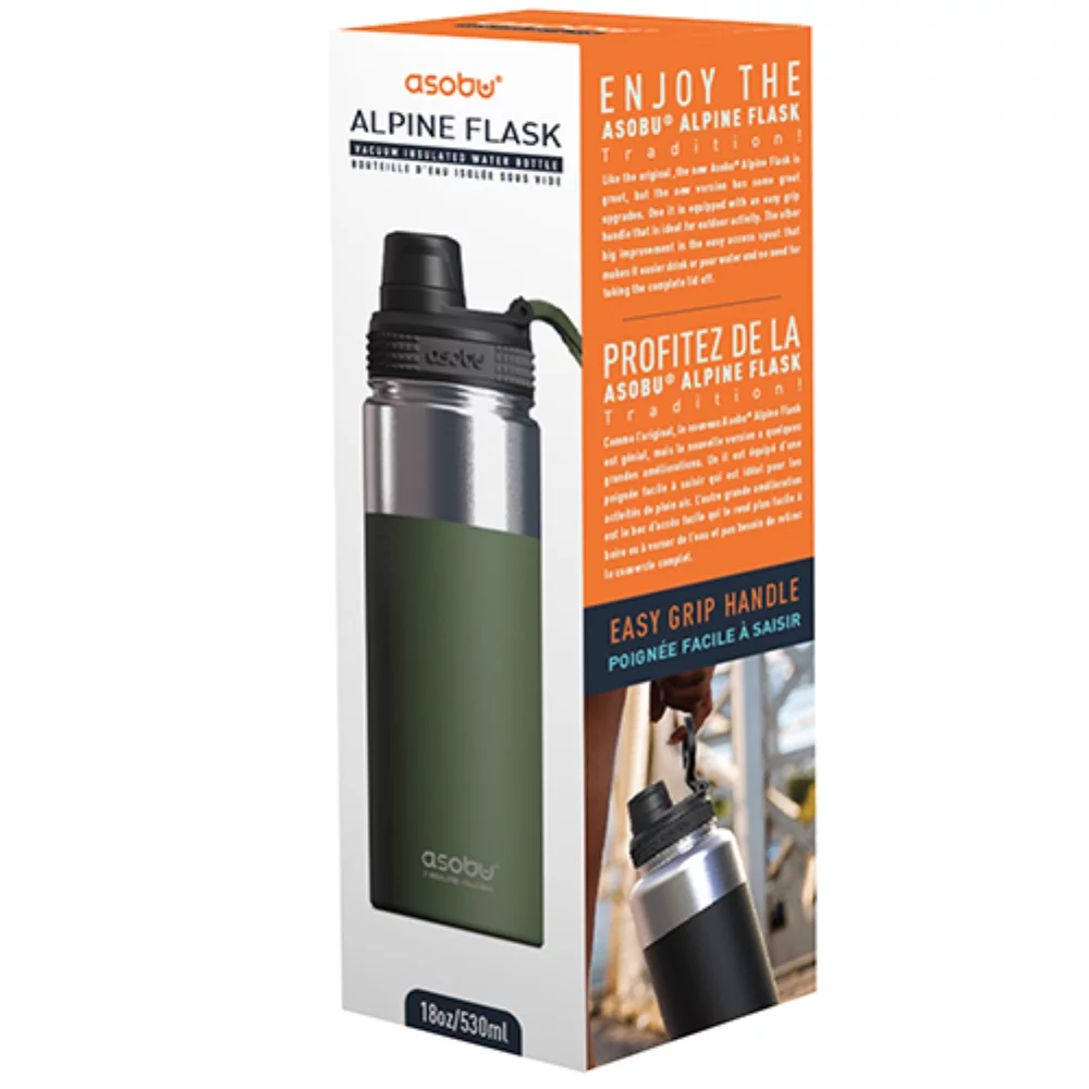 Bouteille isolante sous vide Asobu® Alpine Flask de 18 oz.