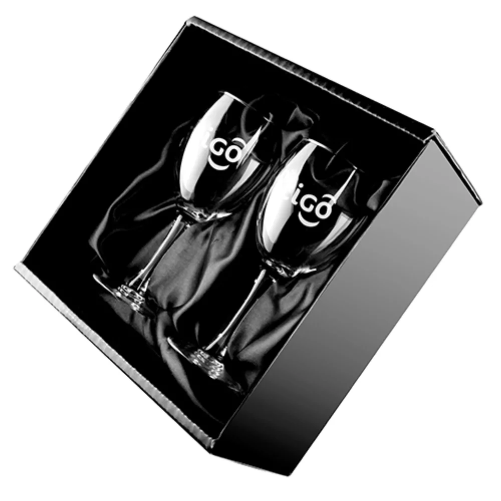 10 Oz. Wine Glass Set in Bellagio Box (Etch)