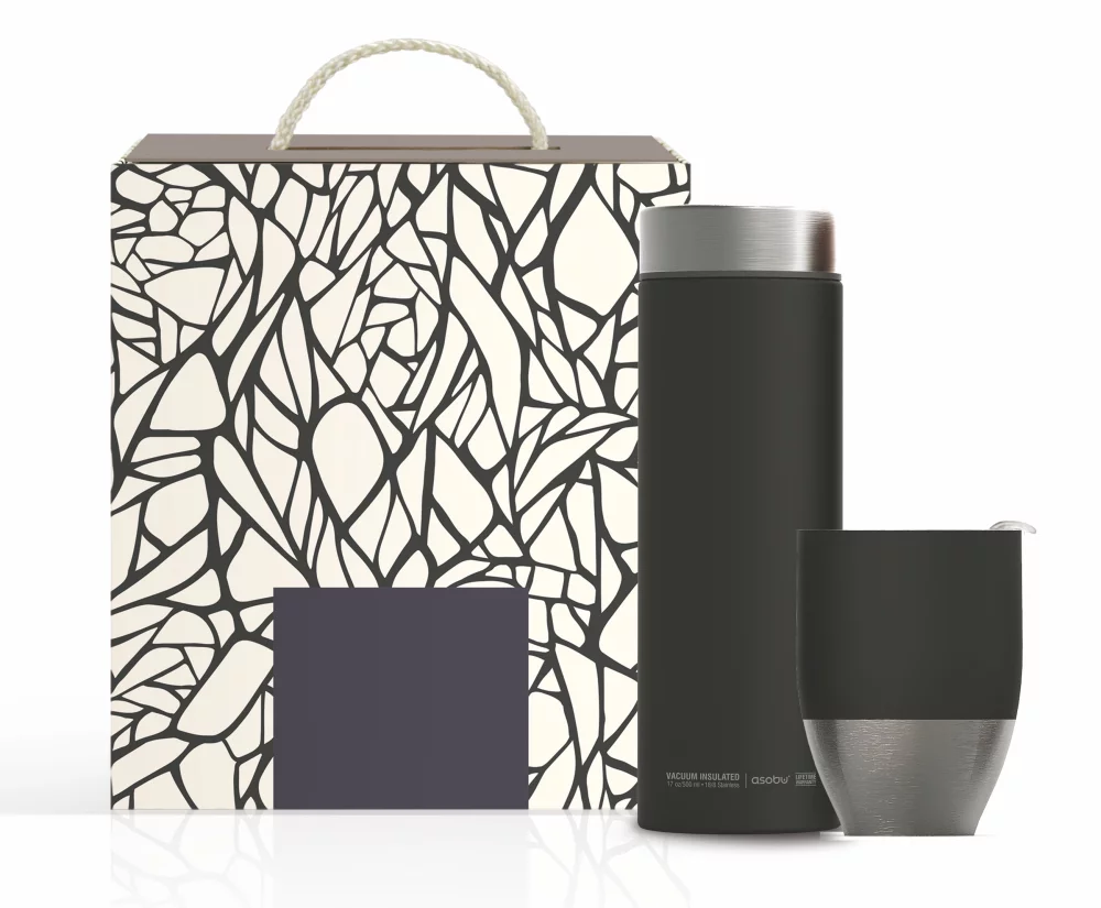 Bouteille de voyage Le Baton de 17 oz et tasse à café impériale de 10 oz avec étui