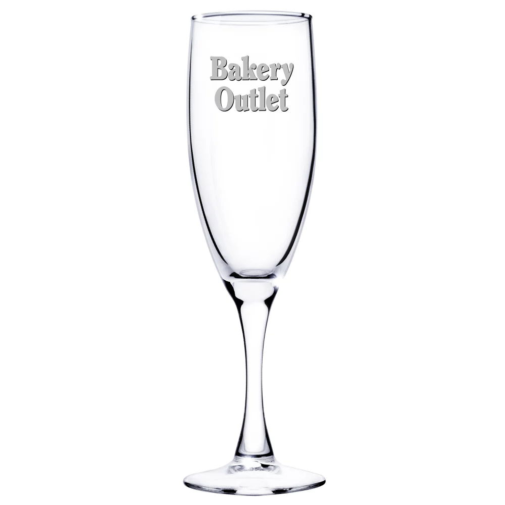 5.75 Oz. Champagne Flute Glass w/Tapered Stem (Screen Printed)