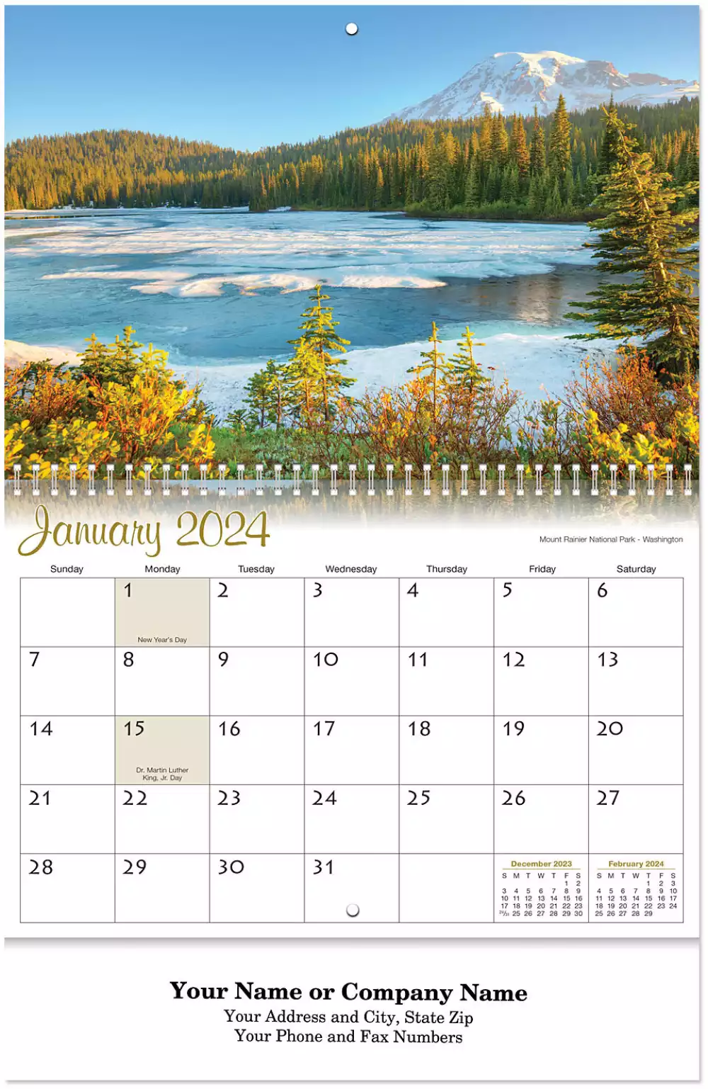 Full Colour Scenes Across America Spiral Wall Calendar