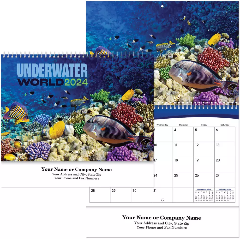 Underwater World Spiral Wall Calendar