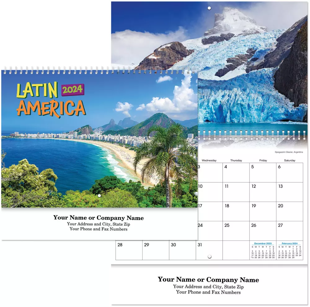 Latin America Spiral Wall Calendar