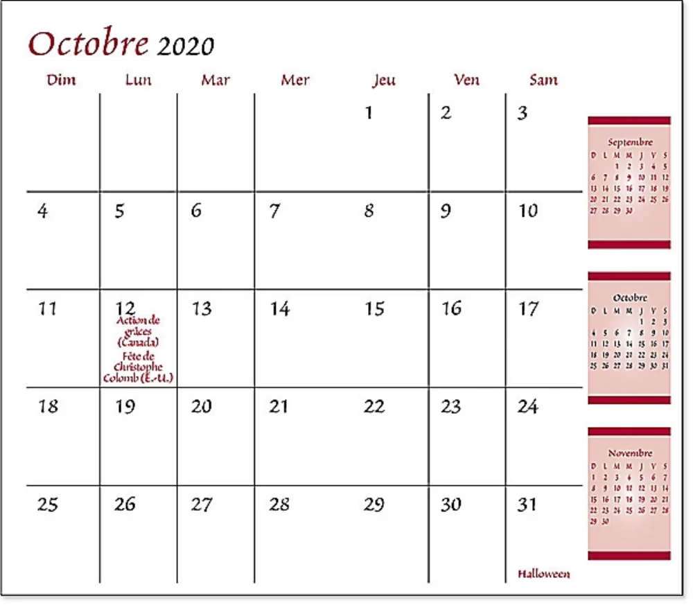 Planner Refill - Monthly (French)