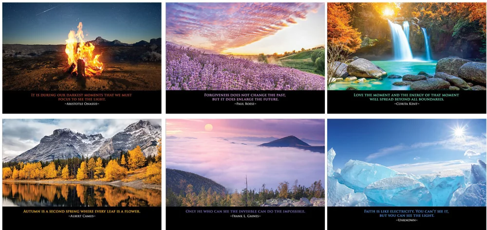 Calendrier mural INSPIRATIONS en couleur (à spirales)