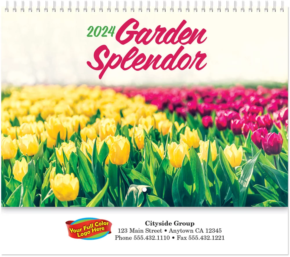Calendrier mural en spirale Splendeur du jardin en couleur complète