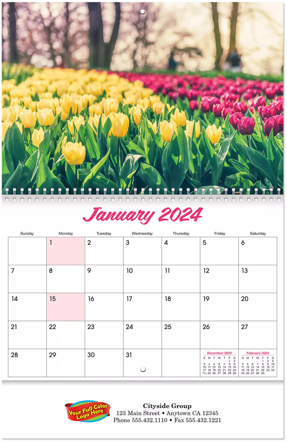 Calendrier mural en spirale Splendeur du jardin en couleur complète