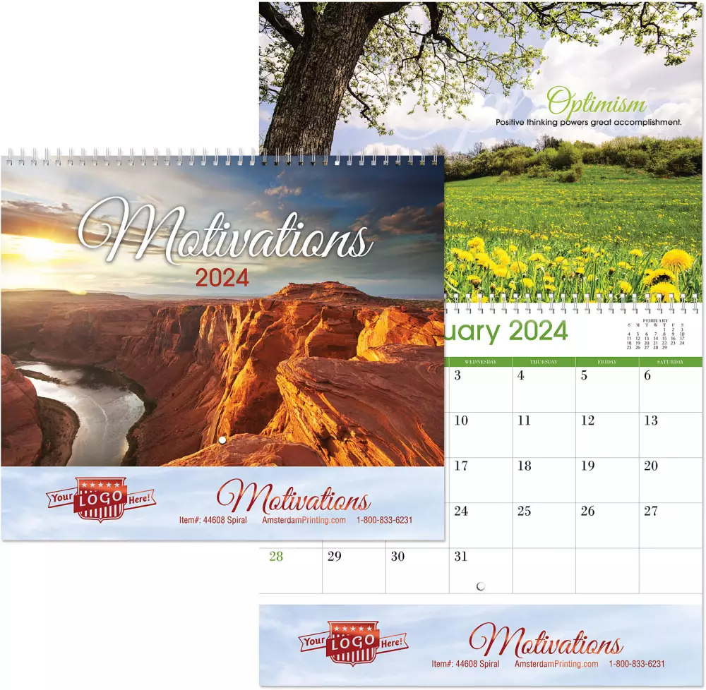 Calendrier mural en spirale Luxe Gallery Motivations