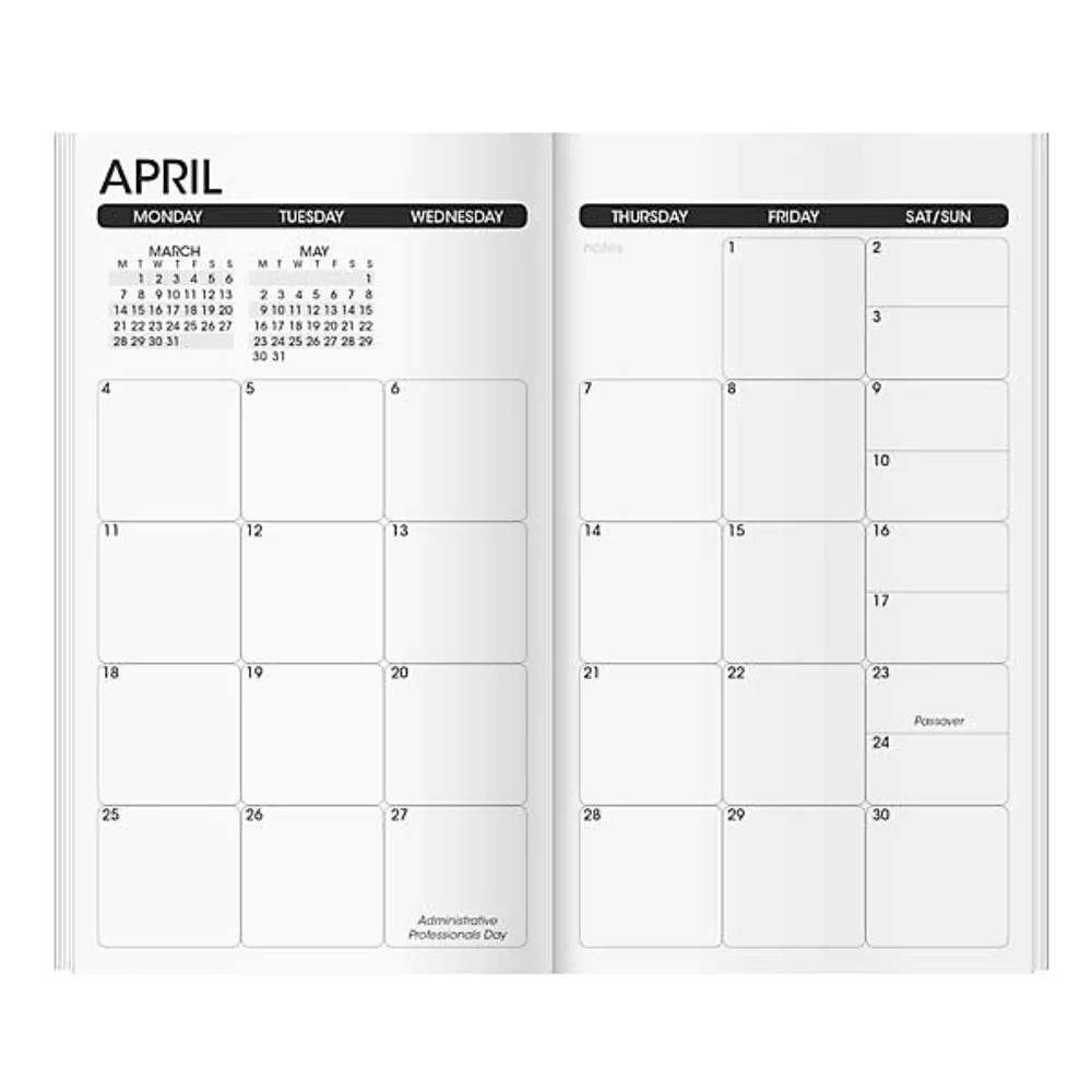 Recharge pour agenda - Mensuel (Anglais)