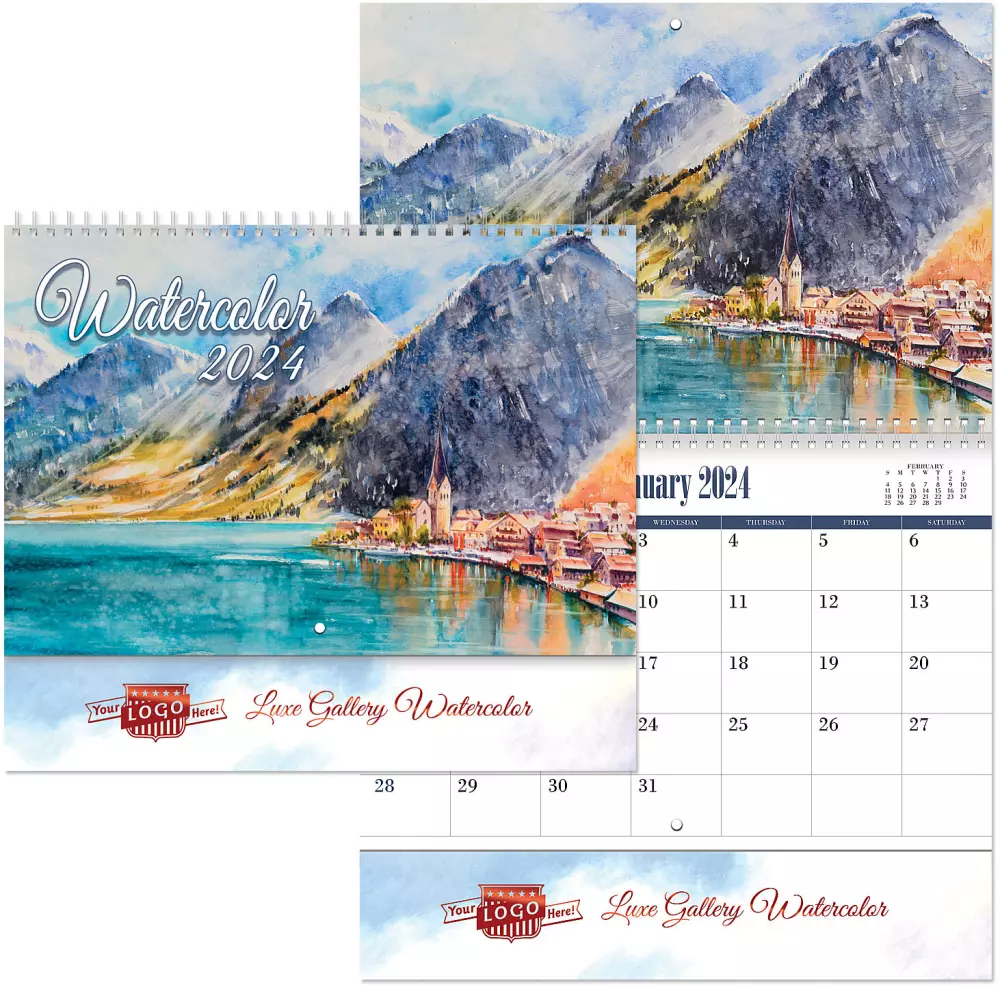 Calendrier mural en spirale aquarelle