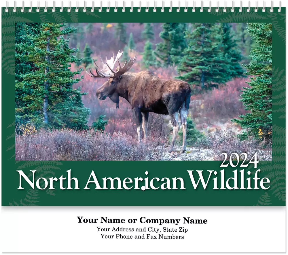 Calendrier mural en spirale sur la faune nord-américaine